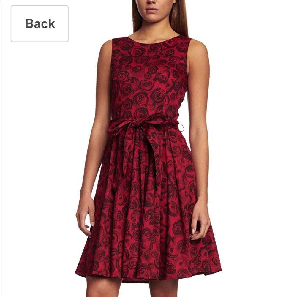 People Tree Organic Cotton Elise Red Rose Dress